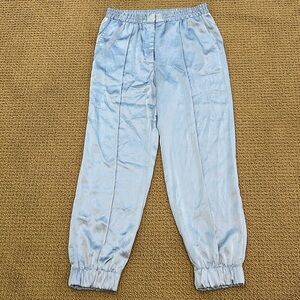Bailey 44 Stormy Satin Jogger Pants in Light Blue size Medium